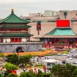 The Bell Tower in central Xi'an, seen from its city-square roundabout.