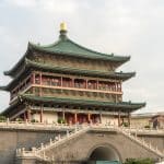 The Bell Tower in the center of Xi'an's old town.