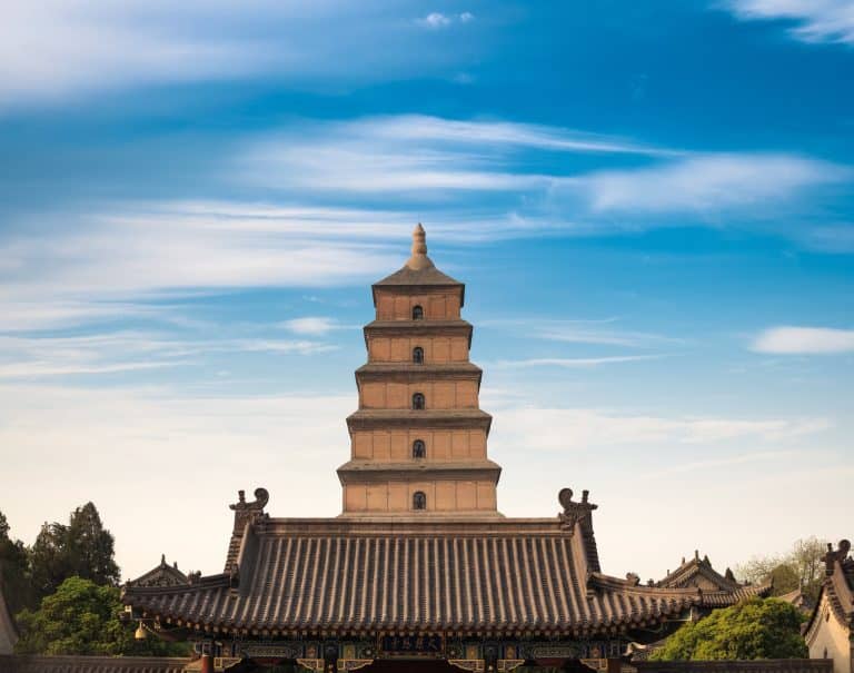 The Big Wild Goose Pagoda at Da Ci'en Temple in Xi'an