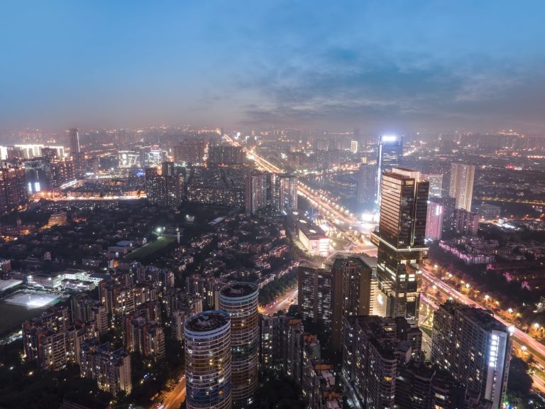 Chengdu Hi-tech Zone skyline at night