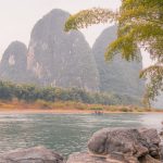 Karst peaks above the Li River seen from a viewpoint near Guilin