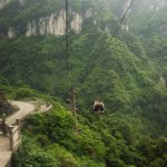 The cable car climbing to Heaven's Gate at Tianmen Mountain, Zhangjiajie