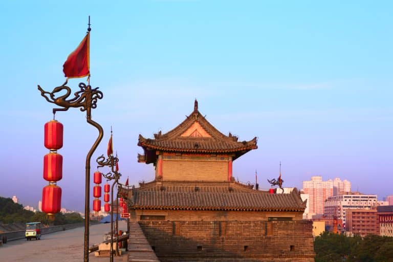 The Ming-era city wall and gate tower of Xi'an, Shaanxi
