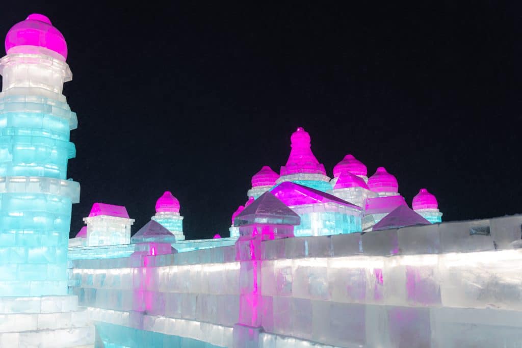 Ice and snow sculptures at the Harbin International Ice and Snow Sculpture Festival, China