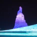 Ice sculptures at the Harbin International Ice and Snow Festival in Heilongjiang, China